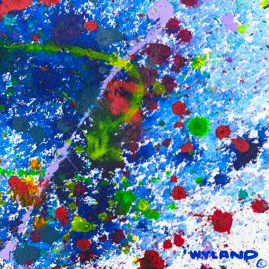 Wyland, "Untitled Abstract" Framed Original Painting on Paper, Hand Signed with Letter of Authenticity.