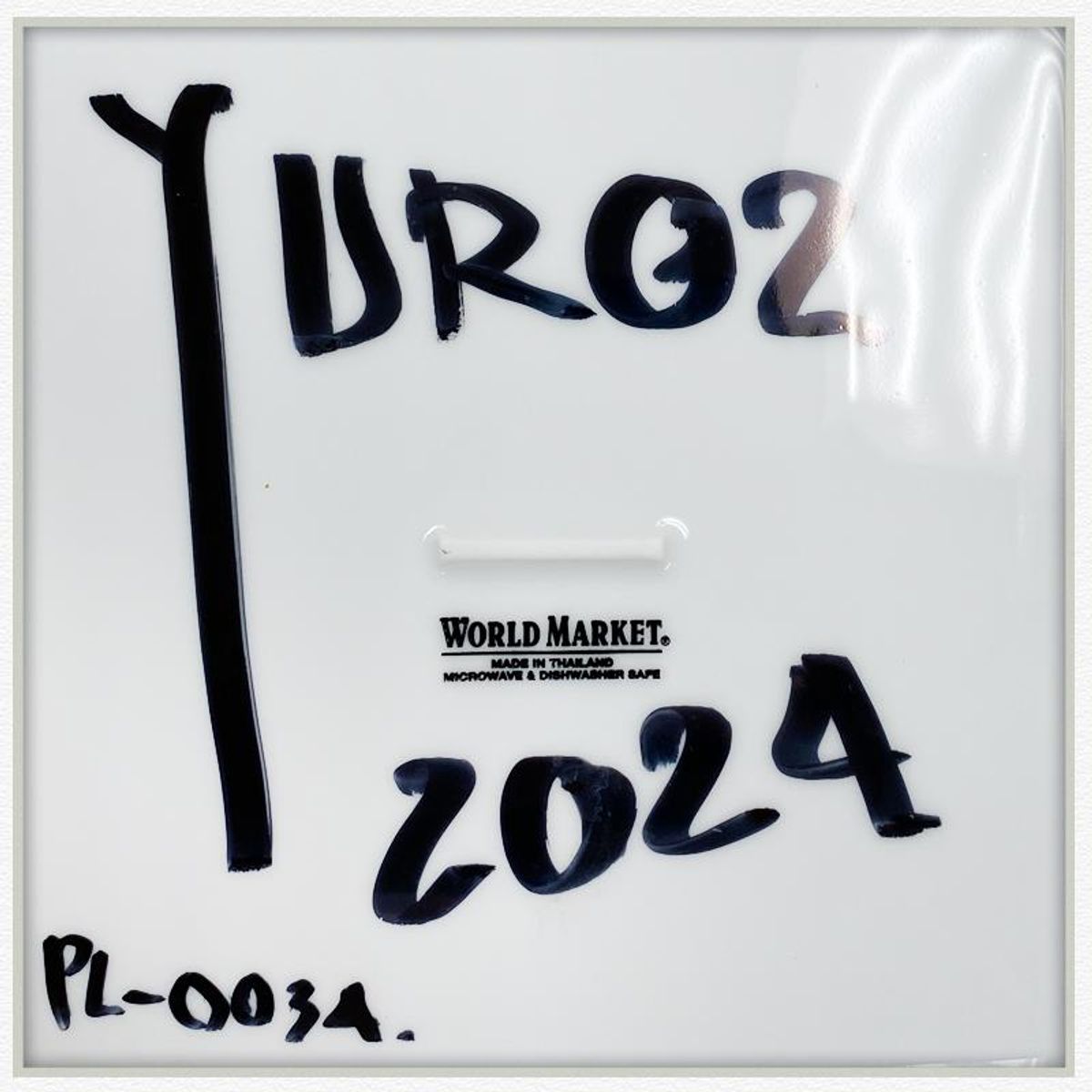 Yuroz, Framed Hand Painted Ceramic Plate, Hand Signed with Letter of Authenticity.