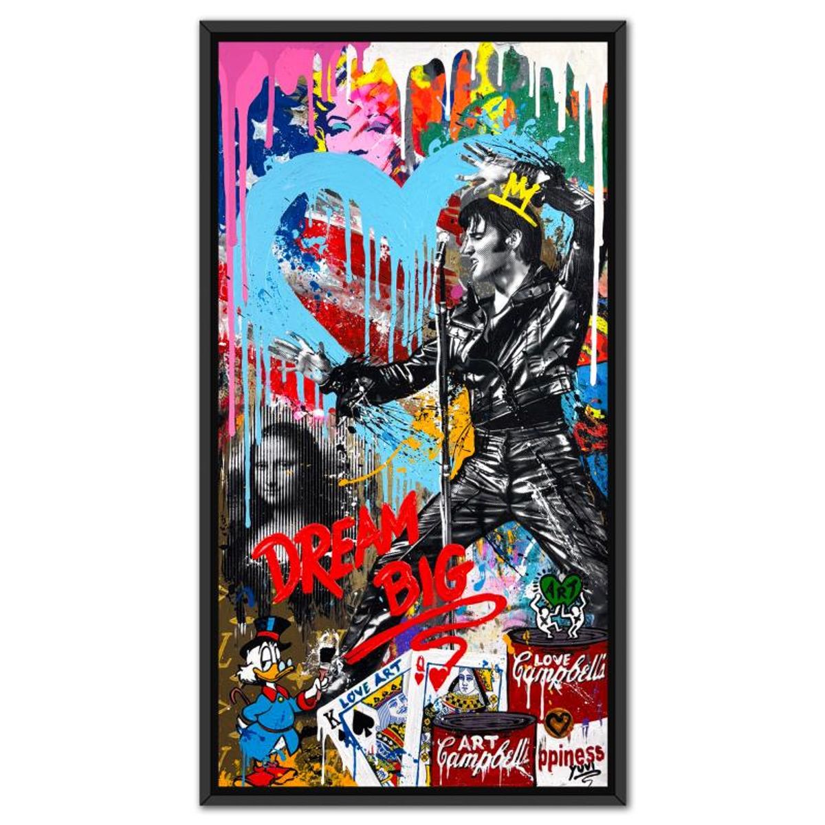 Yuvi, Framed Mixed Media Original on Canvas, Hand Signed with Letter of Authenticity.