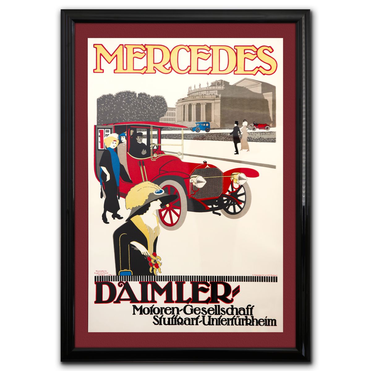 Lithograph Poster "Mercedes Benz Stuttgart"
