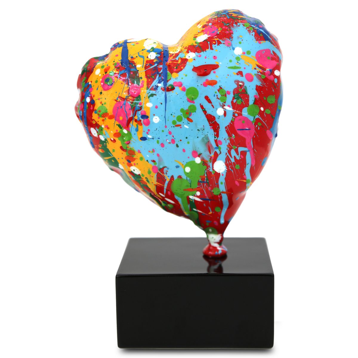 Mr. Brainwash- Stencil & Mixed Media on Painted Resin Sculpture "Mini Heart, 2026"