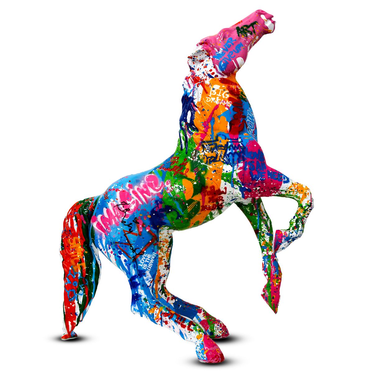 Mr. Brainwash- Stencil and Mixed Media on Fiberglass Sculpture "Horse, 2026"