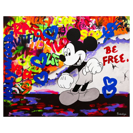 Nastya Rovenskaya- Mixed Media on Canvas "Dancing in the City"