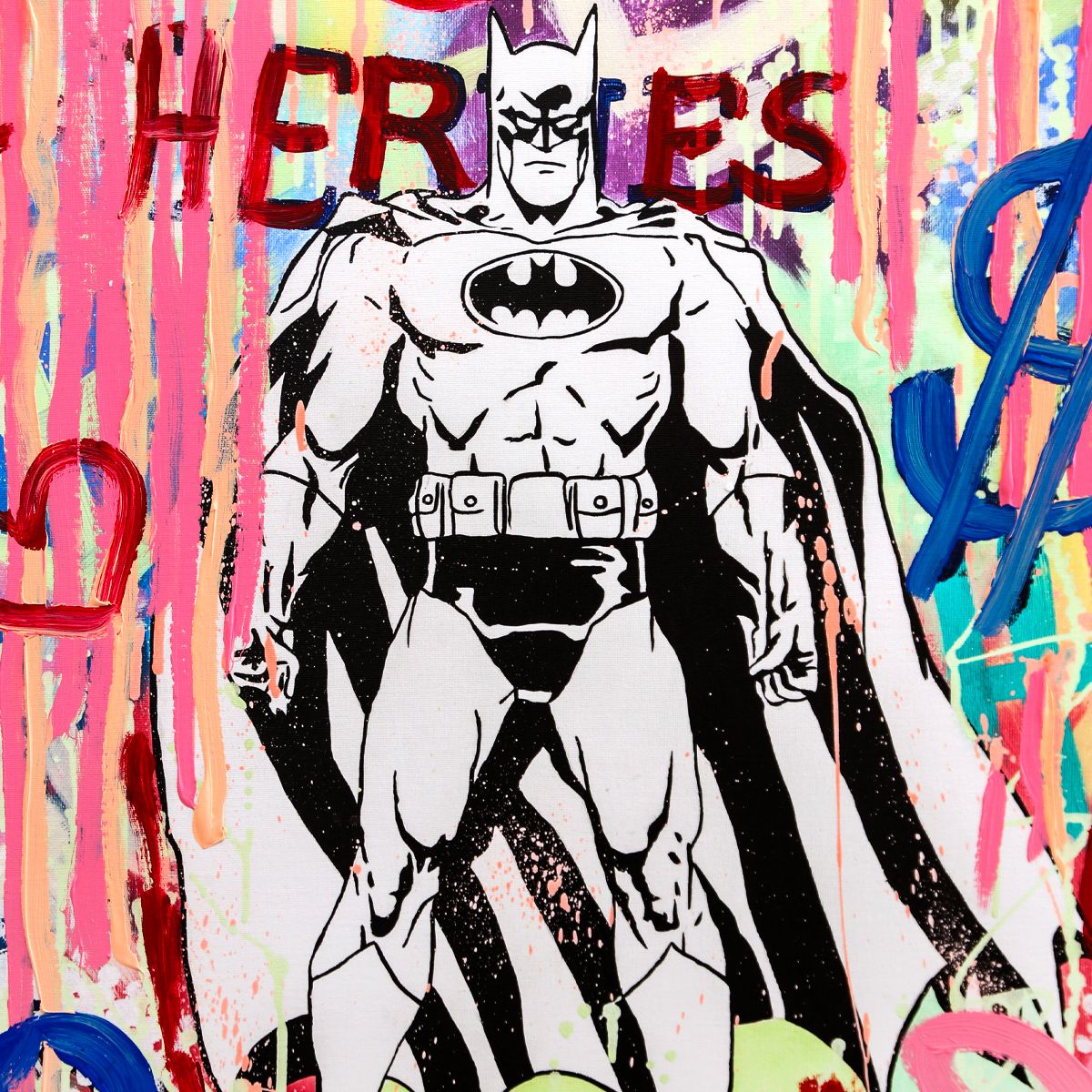 Nastya Rovenskaya- Mixed Media on Canvas "Batman"