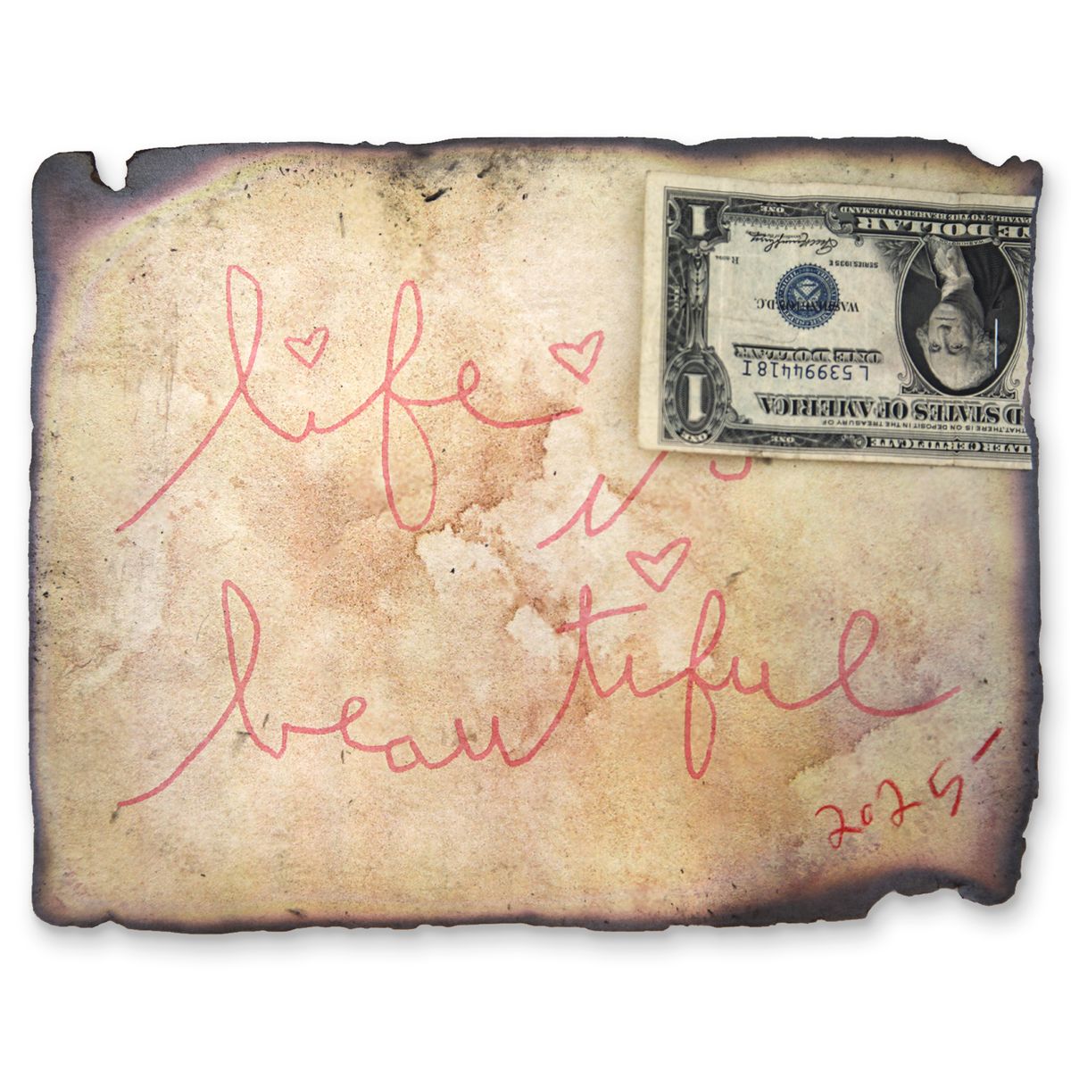 Mr. Brainwash- Original Mixed Media on Deckle Edge Paper "Mr. & Mrs. Classic II"