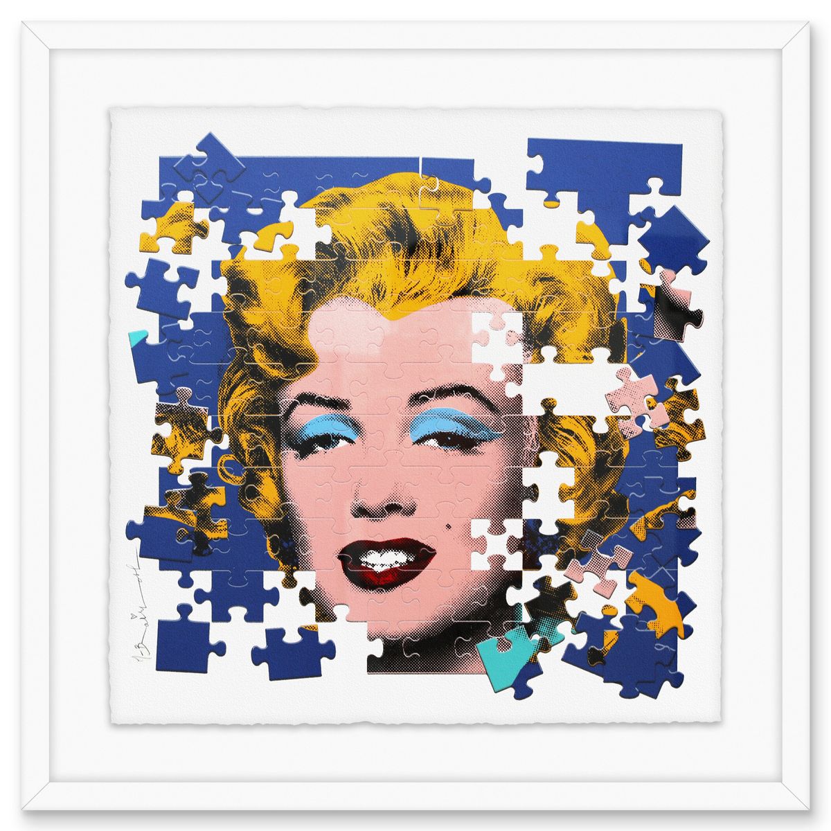Mr. Brainwash- Silkscreen with Hand Torn Edges "A Piece of a Legend-Blue"
