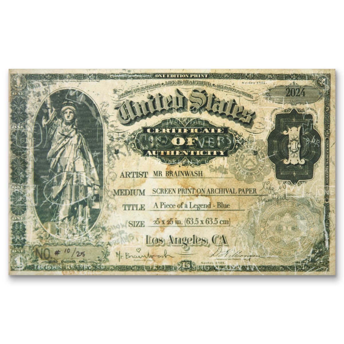Mr. Brainwash- Silkscreen with Hand Torn Edges "A Piece of a Legend-Blue"
