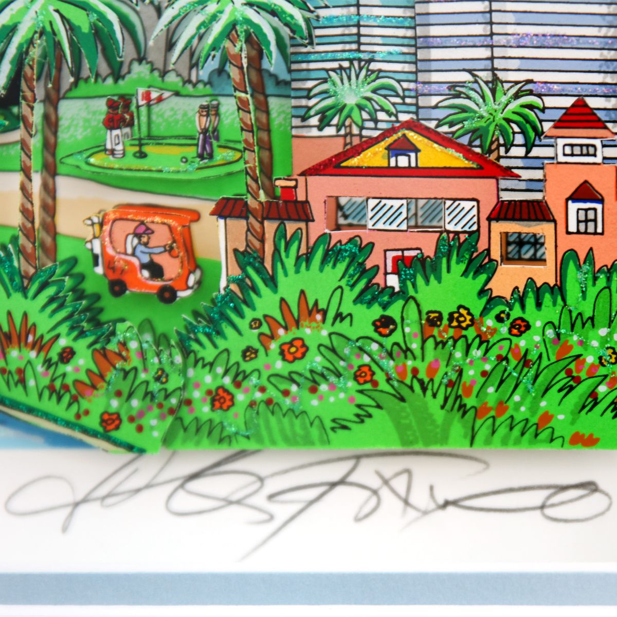 Charles Fazzino- 3D Construction Silkscreen Serigraph "Sun Day in San Diego"