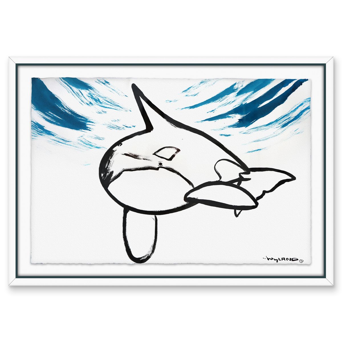 Wyland- Original Sumi Ink Painting "Orca"