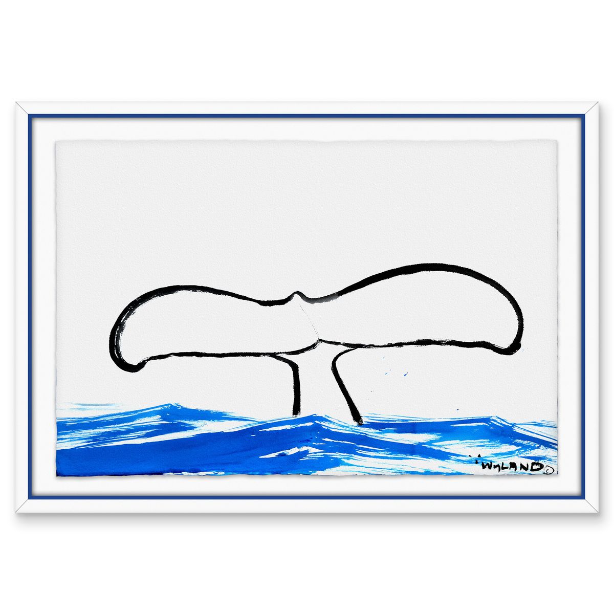 Wyland- Original Sumi Ink Painting "Whale Tail"