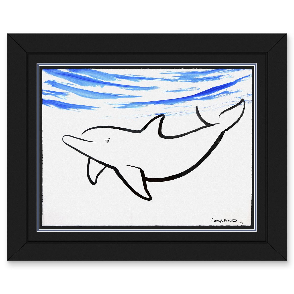 Wyland- Original Sumi Ink Painting "Dolphin"