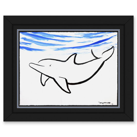 Wyland- Original Sumi Ink Painting "Dolphin"