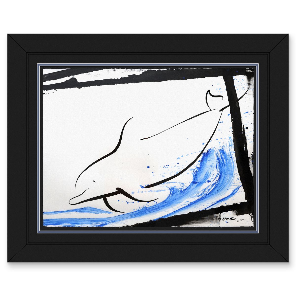 Wyland- Original Sumi Ink Painting "Dolphin"