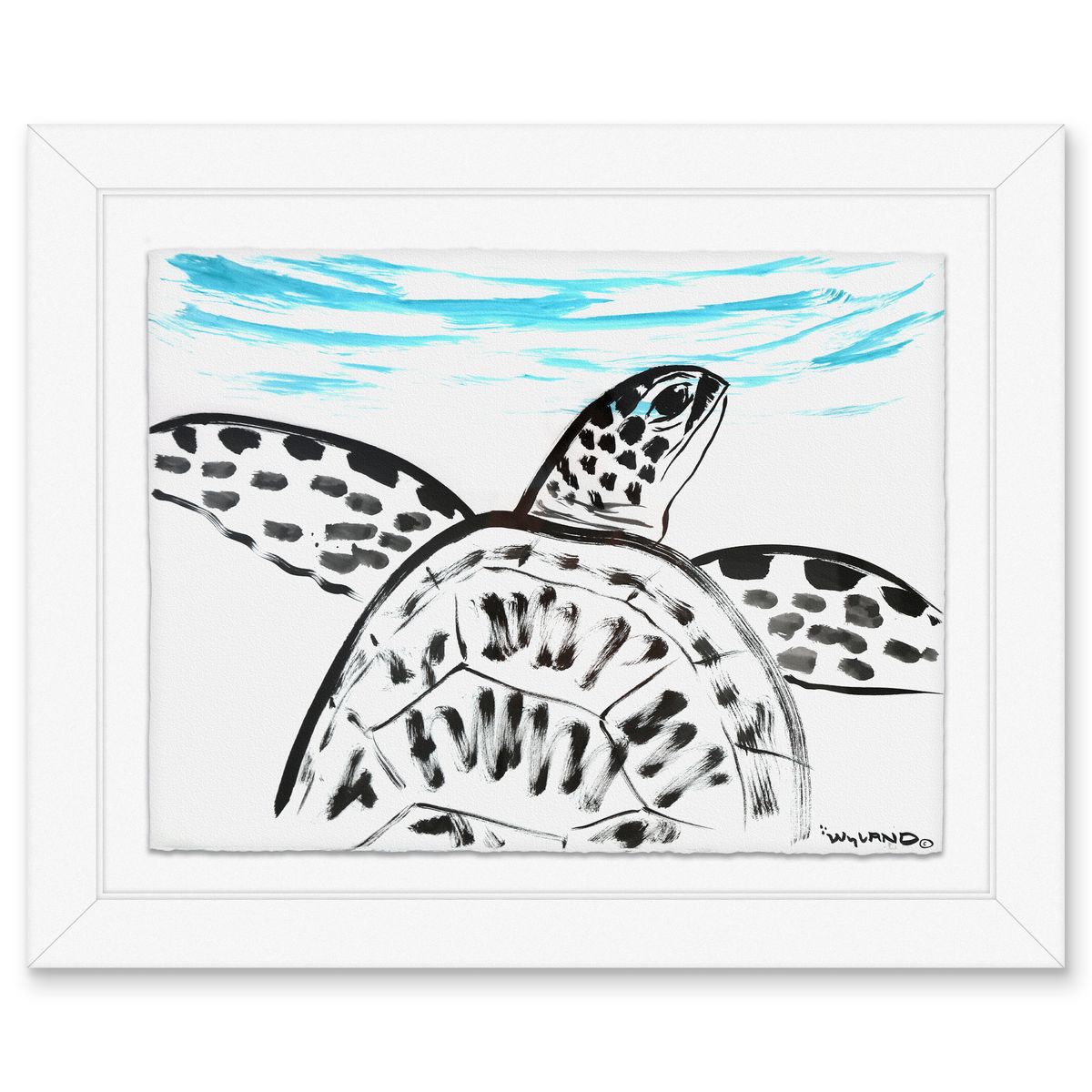 Wyland- Original Sumi Ink Painting "Turtle"