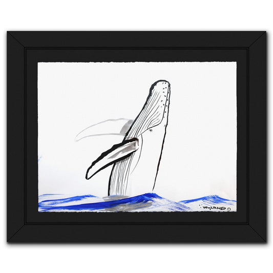 Wyland- Original Sumi Ink Painting "Humpback"