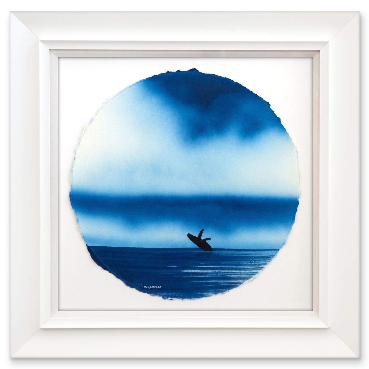 Wyland- Original Watercolor Painting on Deckle Edge Paper "Humpback"
