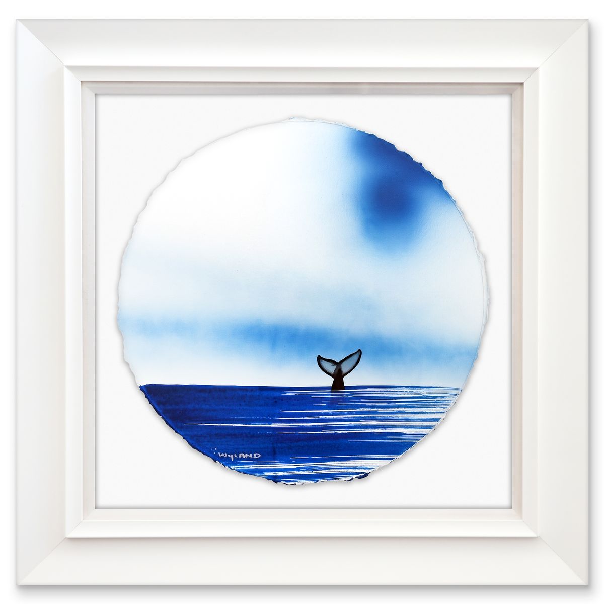 Wyland- Original Watercolor Painting on Deckle Edge Paper "Fluke"
