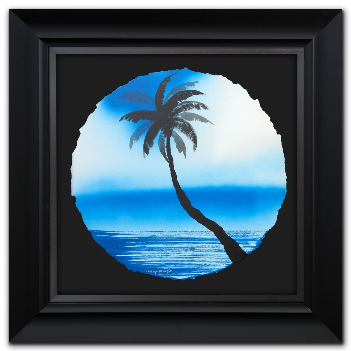 Wyland- Original Watercolor Painting on Deckle Edge Paper "Palm Trees"