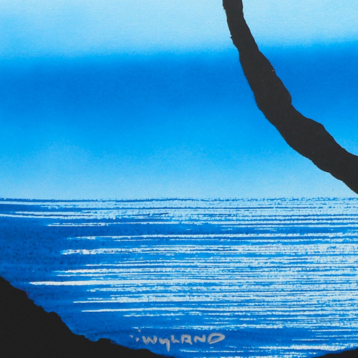 Wyland- Original Watercolor Painting on Deckle Edge Paper "Palm Trees"