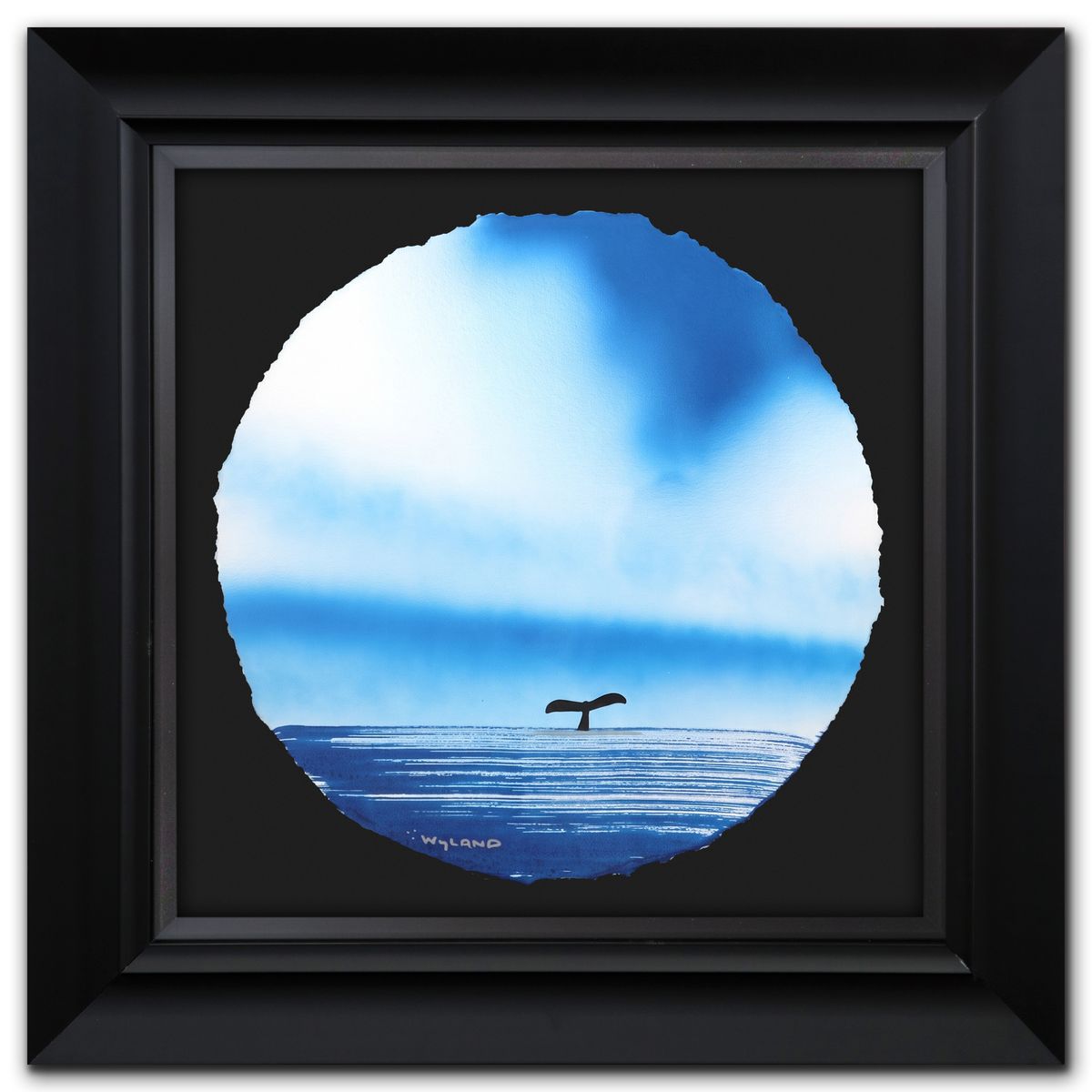Wyland- Original Watercolor Painting on Deckle Edge Paper "Fluke"