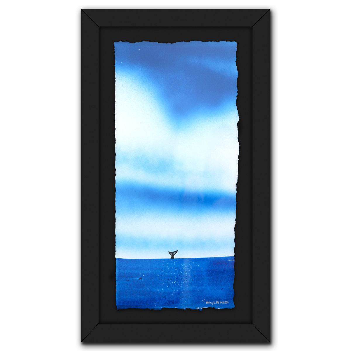 Wyland- Original Watercolor Painting on Deckle Edge Paper "Fluke"