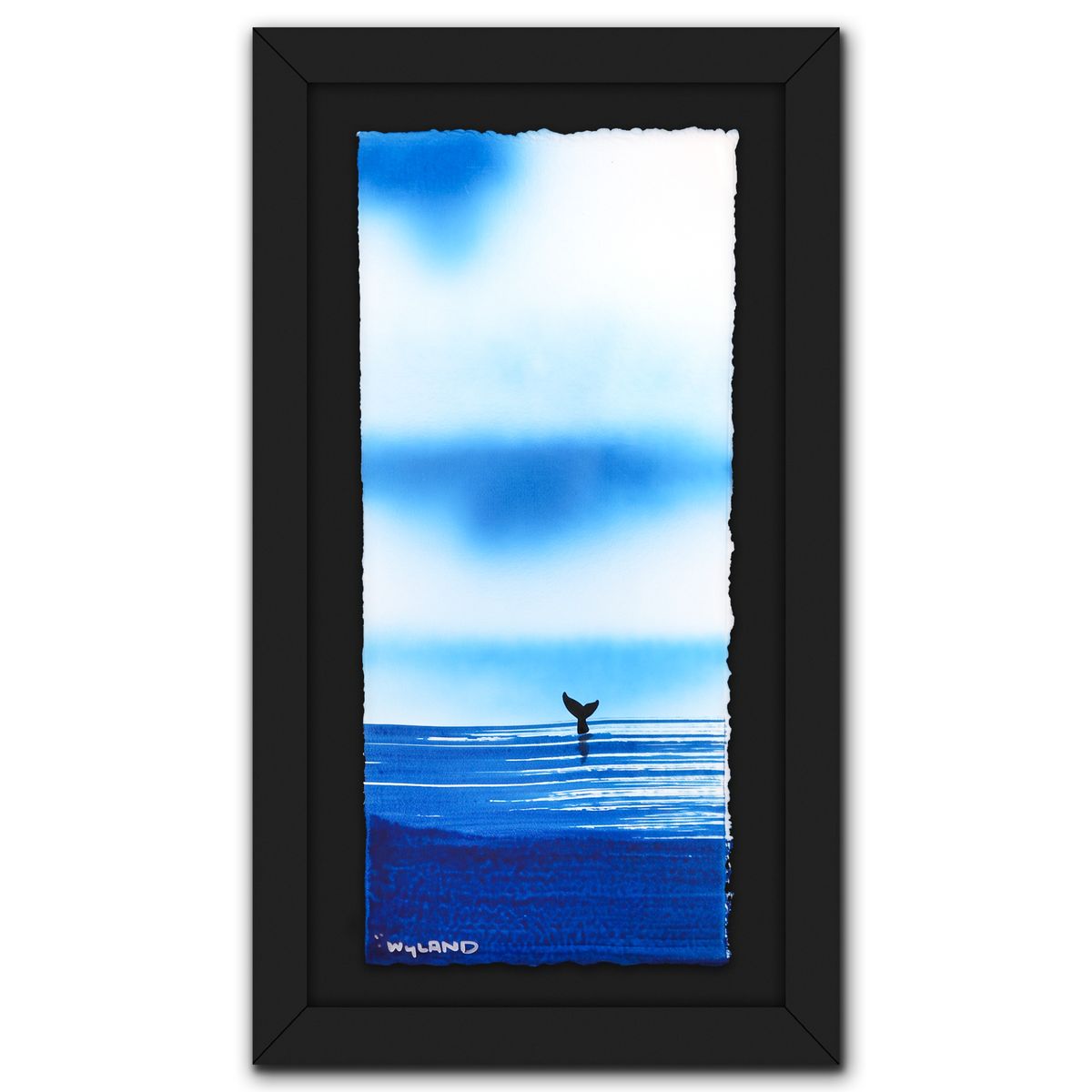 Wyland- Original Watercolor Painting on Deckle Edge Paper "Fluke"