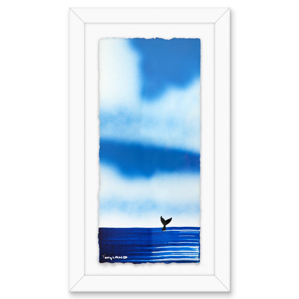 Wyland- Original Watercolor Painting on Deckle Edge Paper "Fluke"
