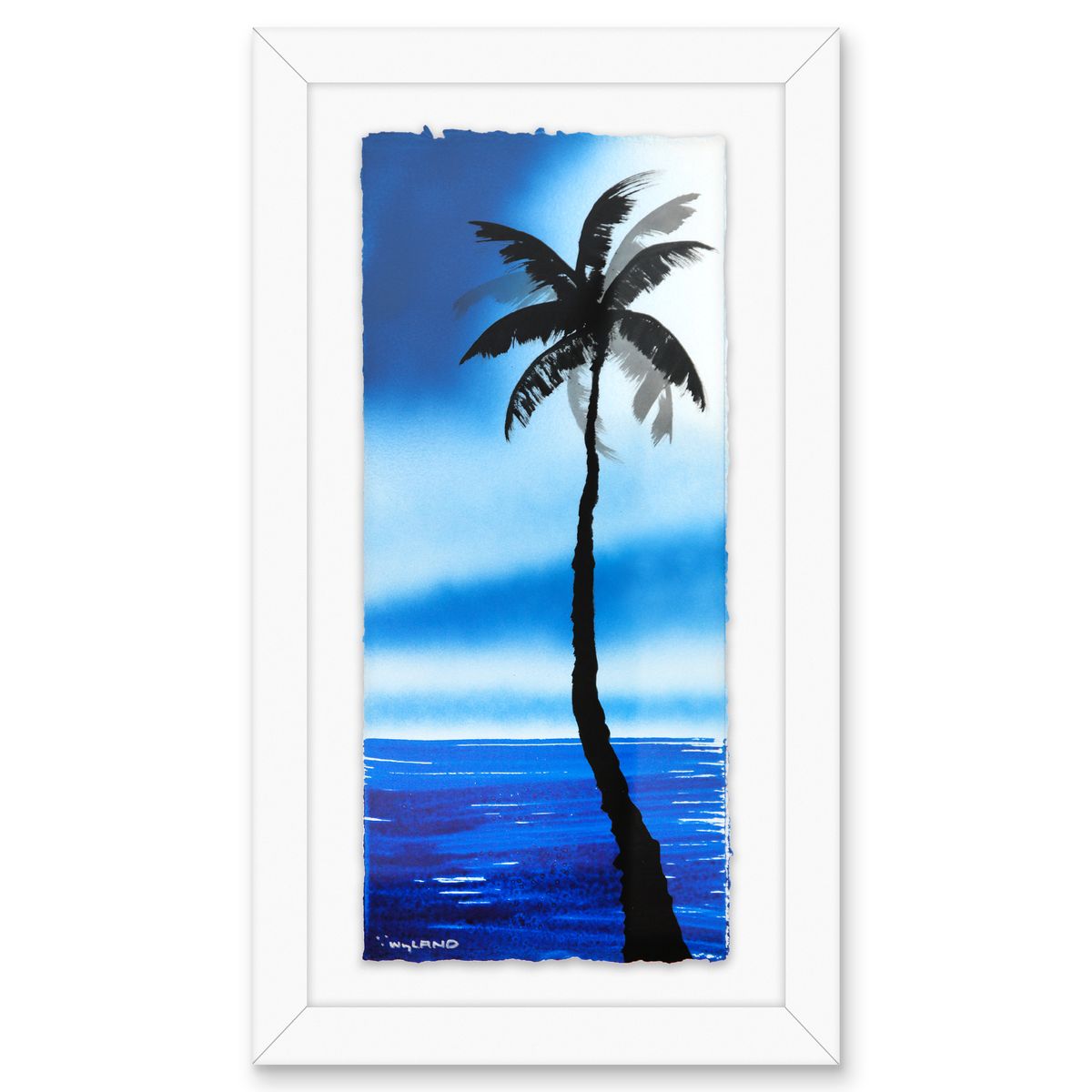 Wyland- Original Watercolor Painting on Deckle Edge Paper "Palm Trees"