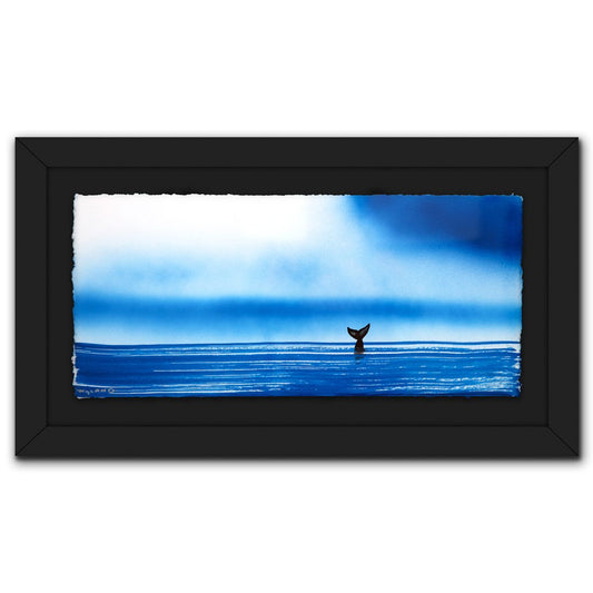 Wyland- Original Watercolor Painting on Deckle Edge Paper "Fluke"