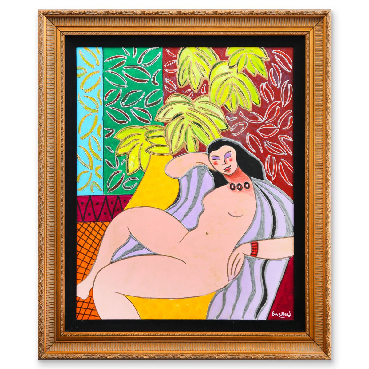 Wayne Ensrud- Original Acrylic on Canvas "Young Woman Dreaming"