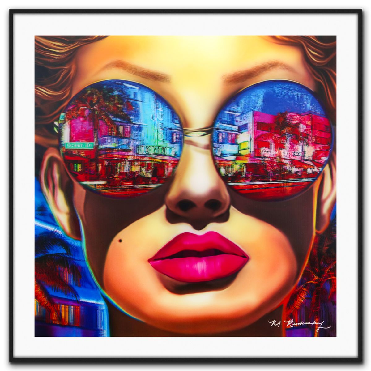 Marc Rudinsky- Mixed Media Lenticular "Shades of Miami South Beach"