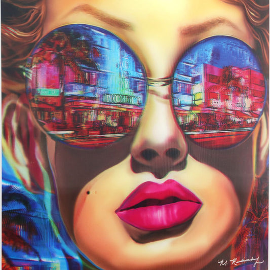 Marc Rudinsky- Mixed Media Lenticular "Shades of Miami South Beach"