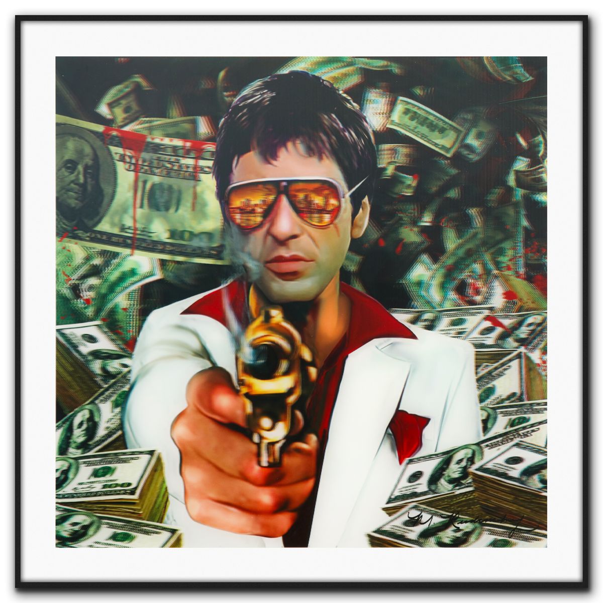 Marc Rudinsky- Mixed Media Lenticular "Golden Gun"