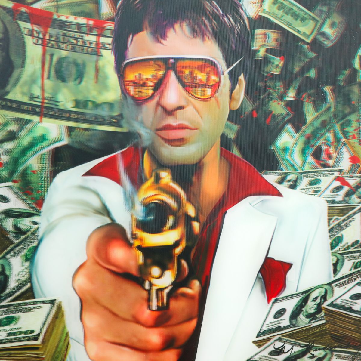 Marc Rudinsky- Mixed Media Lenticular "Golden Gun"