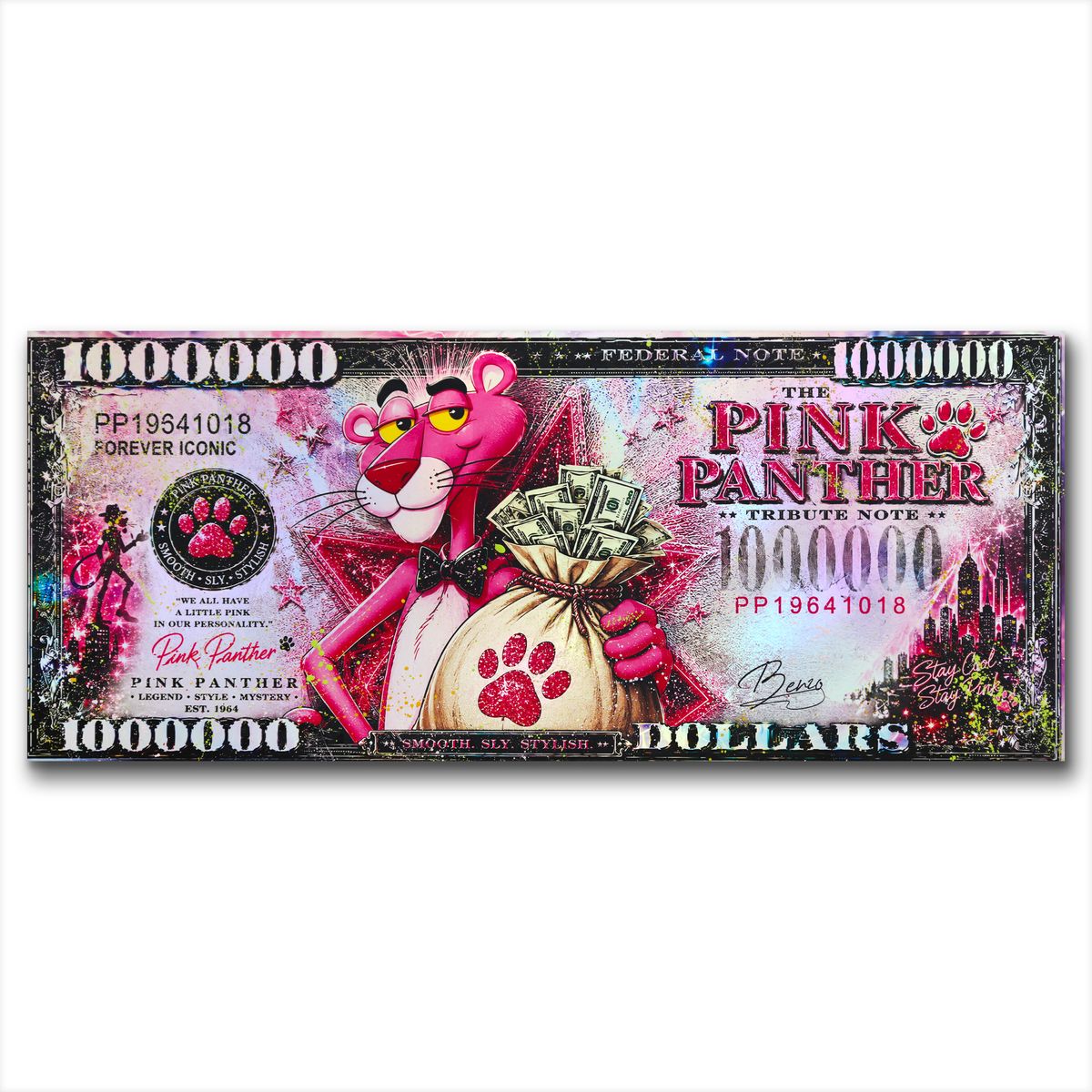 Benzo- Original Mixed media on Steel "The Pink Panther Million"