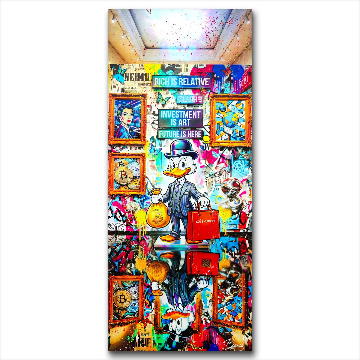 Benzo- Original Mixed media on Steel "Investment Is Art"