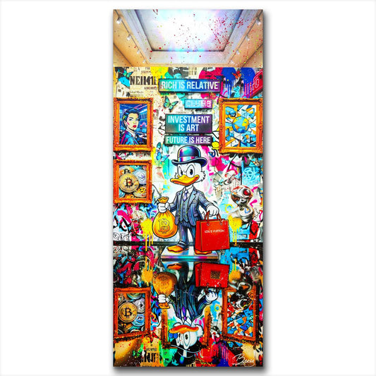 Benzo- Original Mixed media on Steel "Investment Is Art"