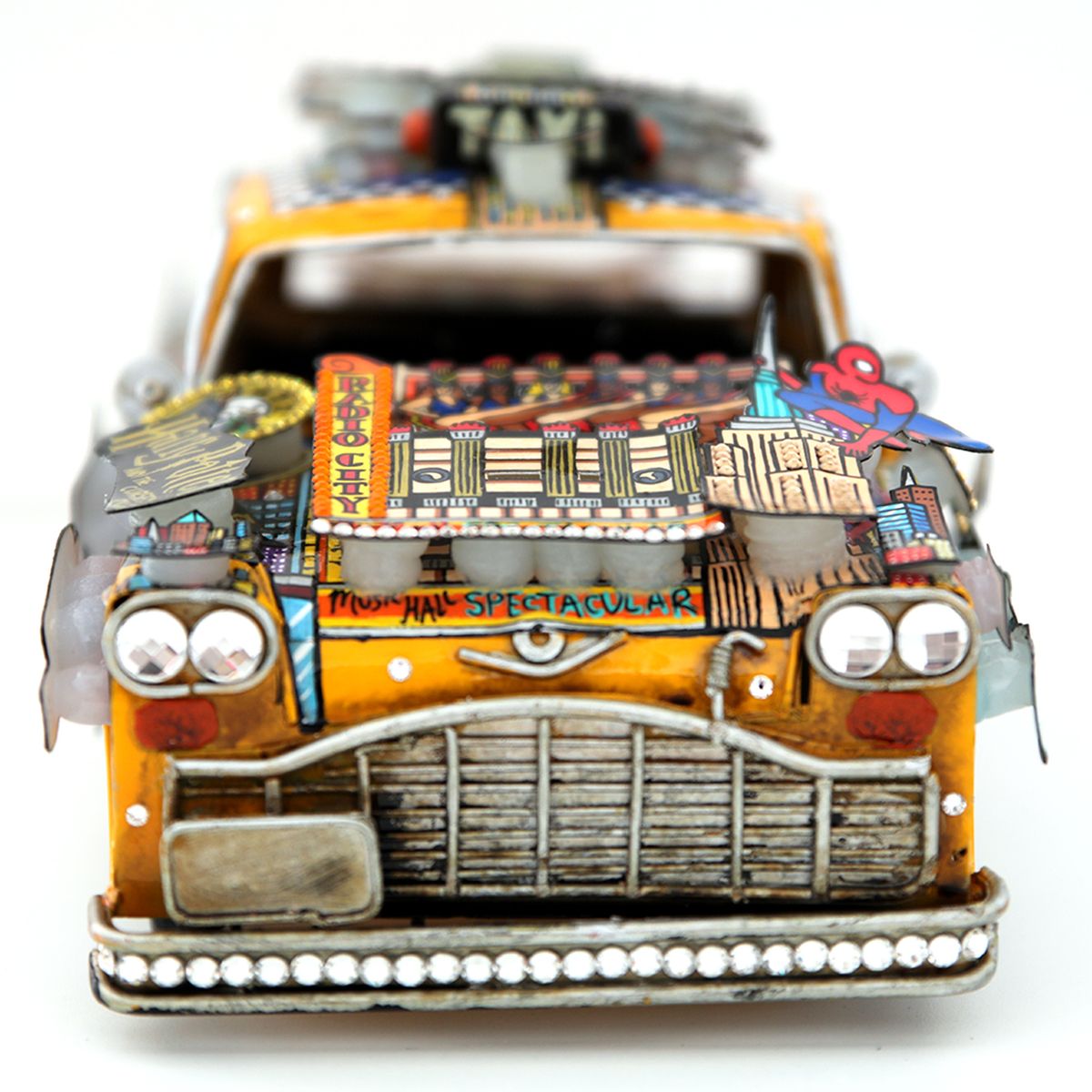 Charles Fazzino- Hand Painted Metal Car Sculpture "Take a Taxi to Broadway"