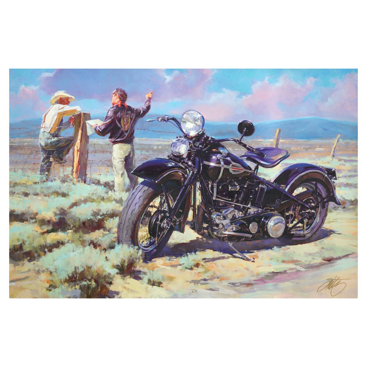 Tom Fritz- Giclee on canvas "Quite a Horse Ya Got There"