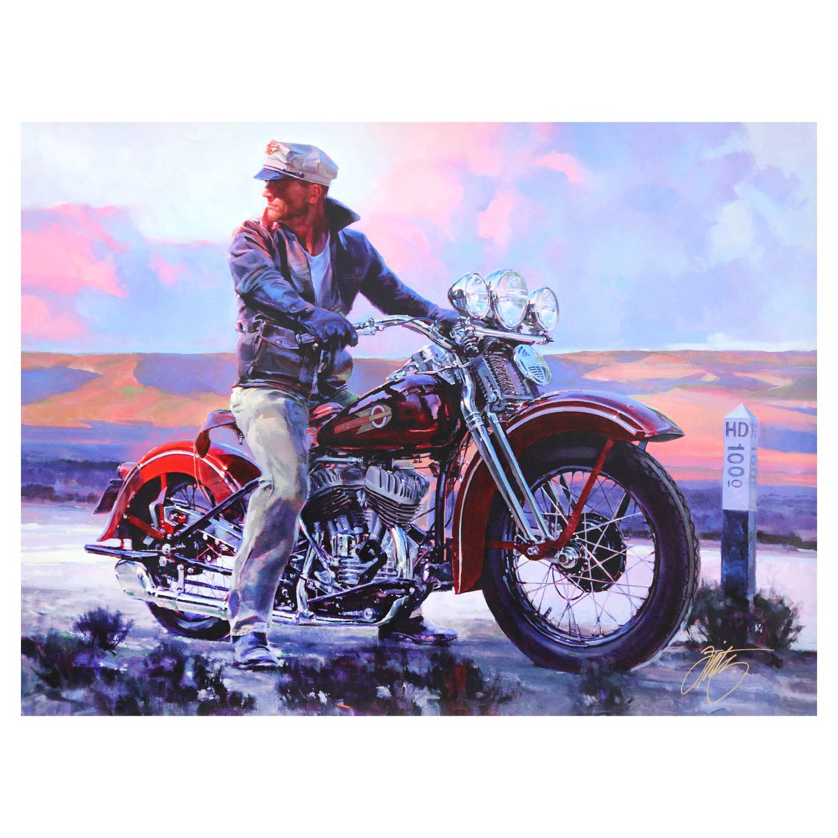 Tom Fritz- Giclee on canvas "At a Hunnert Mile"