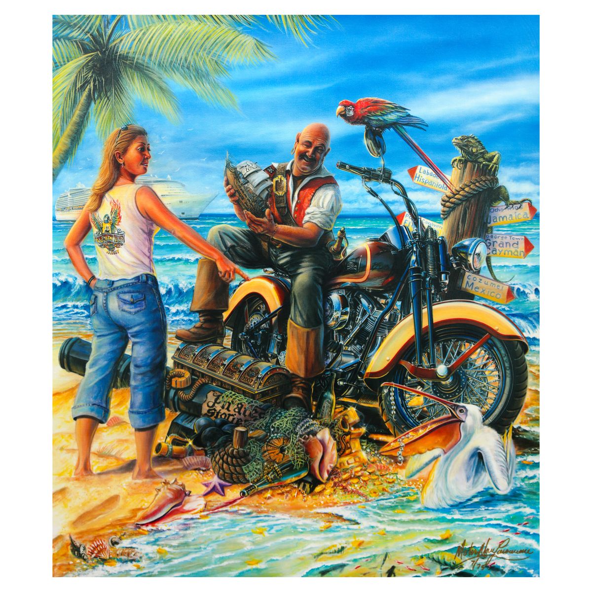 MotorMarc Lacourciere- Giclee on canvas "Shoreline Hidden Treasures"