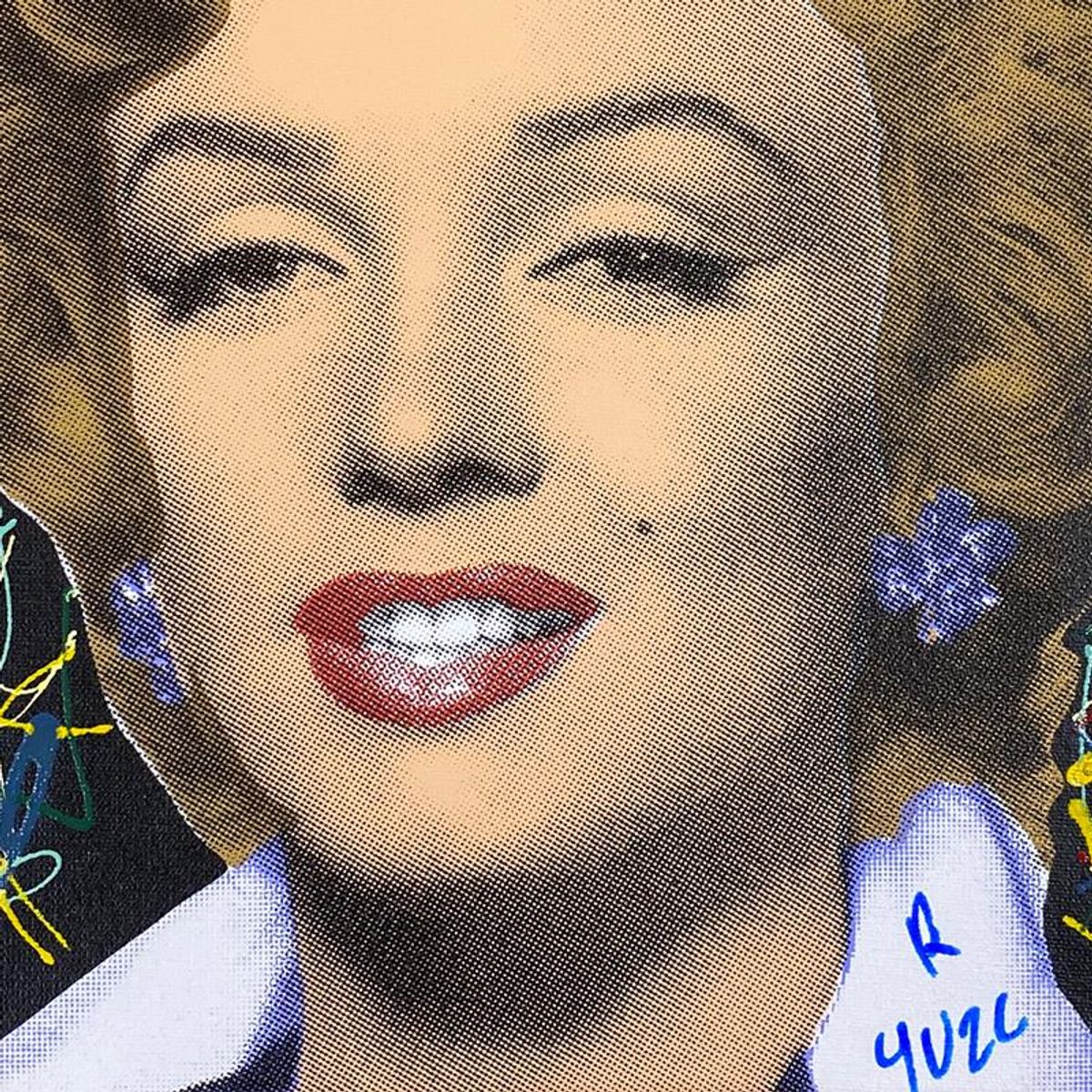 Ringo Daniel Funes, "Marilyn Classic" Framed One-of-a-Kind Mixed Media on Canvas, Hand Signed with Letter of Authenticity.