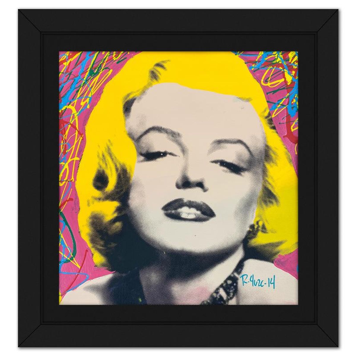 Ringo Daniel Funes, "Marilyn Seduction" Framed One-of-a-Kind Mixed Media on Canvas, Hand Signed with Letter of Authenticity.