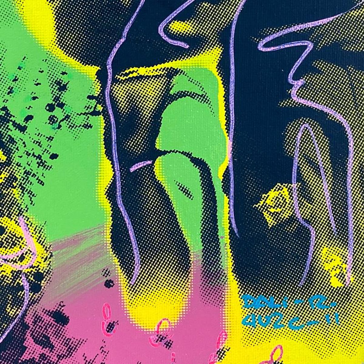 Ringo Daniel Funes, "Hallucinogenic Toreador" Framed One-of-a-Kind Mixed Media on Canvas, Hand Signed by the artist and Steve Kaufman (1960-2010) with Letter of Authenticity.