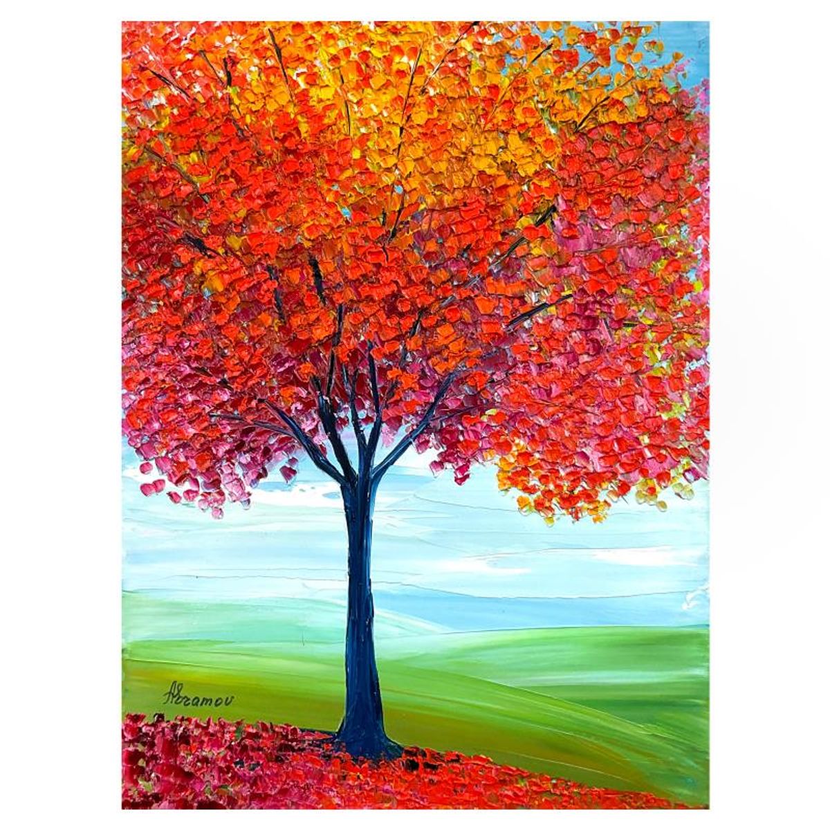 Sabina Abramov, Original Painting on Canvas, Hand Signed with Letter of Authenticity.