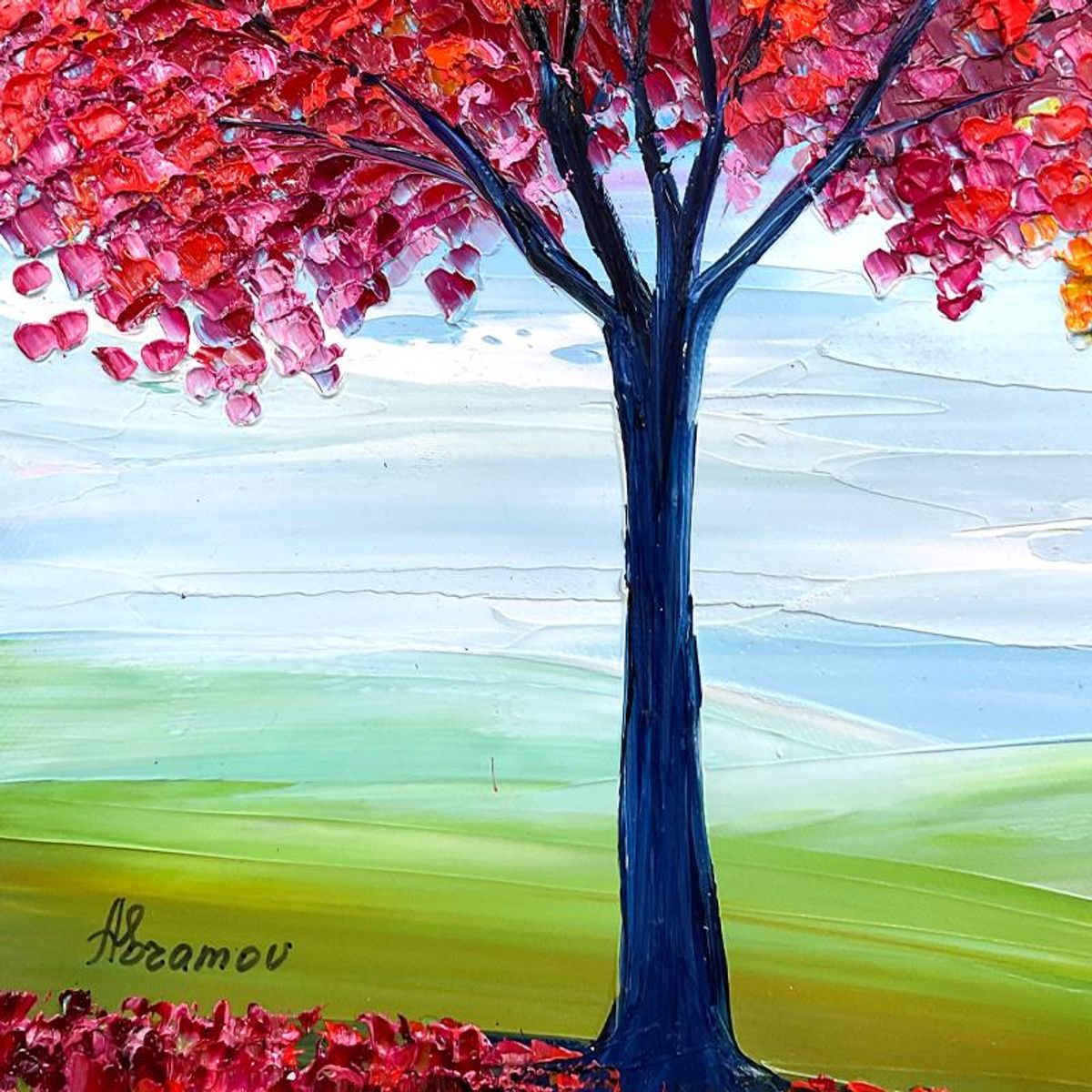 Sabina Abramov, Original Painting on Canvas, Hand Signed with Letter of Authenticity.