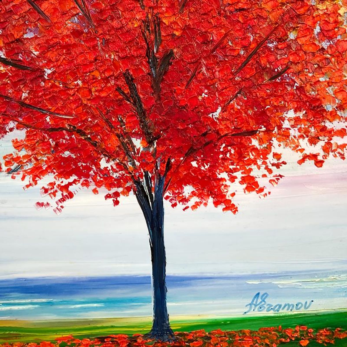 Sabina Abramov, Original Painting on Canvas, Hand Signed with Letter of Authenticity.