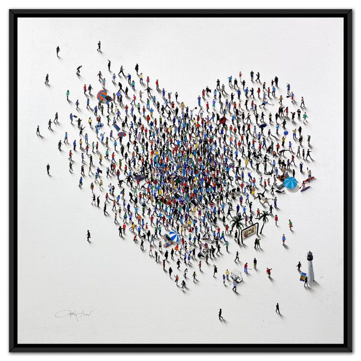 Craig Alan, "Populus: Coastal Crush" Framed, Hand Signed Limited Edition Canvas with Letter of Authenticity.