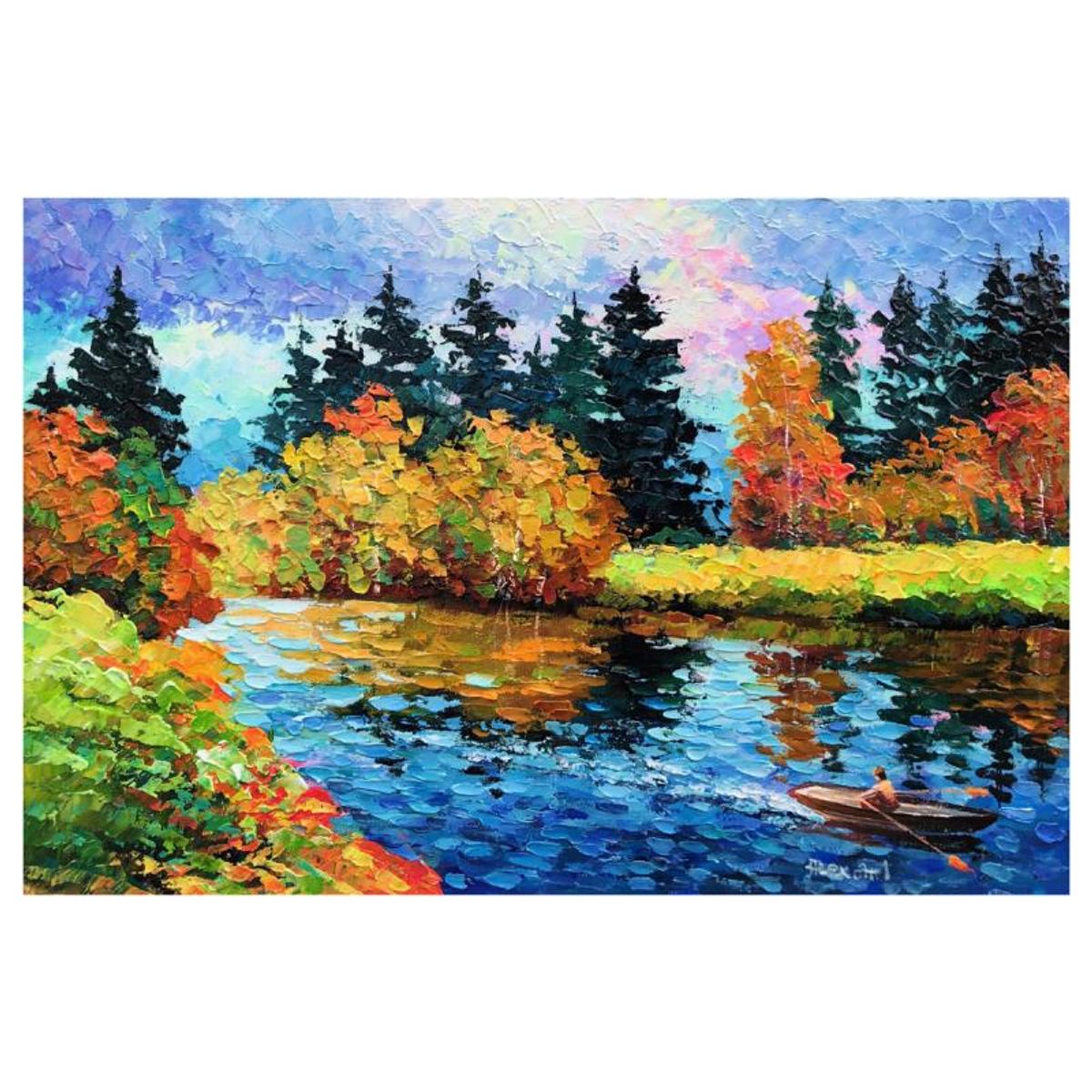 Alexander Antanenka, "Happy Along" Original Painting on Canvas, Hand Signed with Letter of Authenticity.