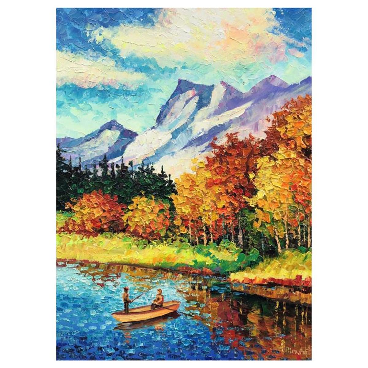 Alexander Antanenka, "Waiting For The Catch" Original Painting on Canvas, Hand Signed with Letter of Authenticity.